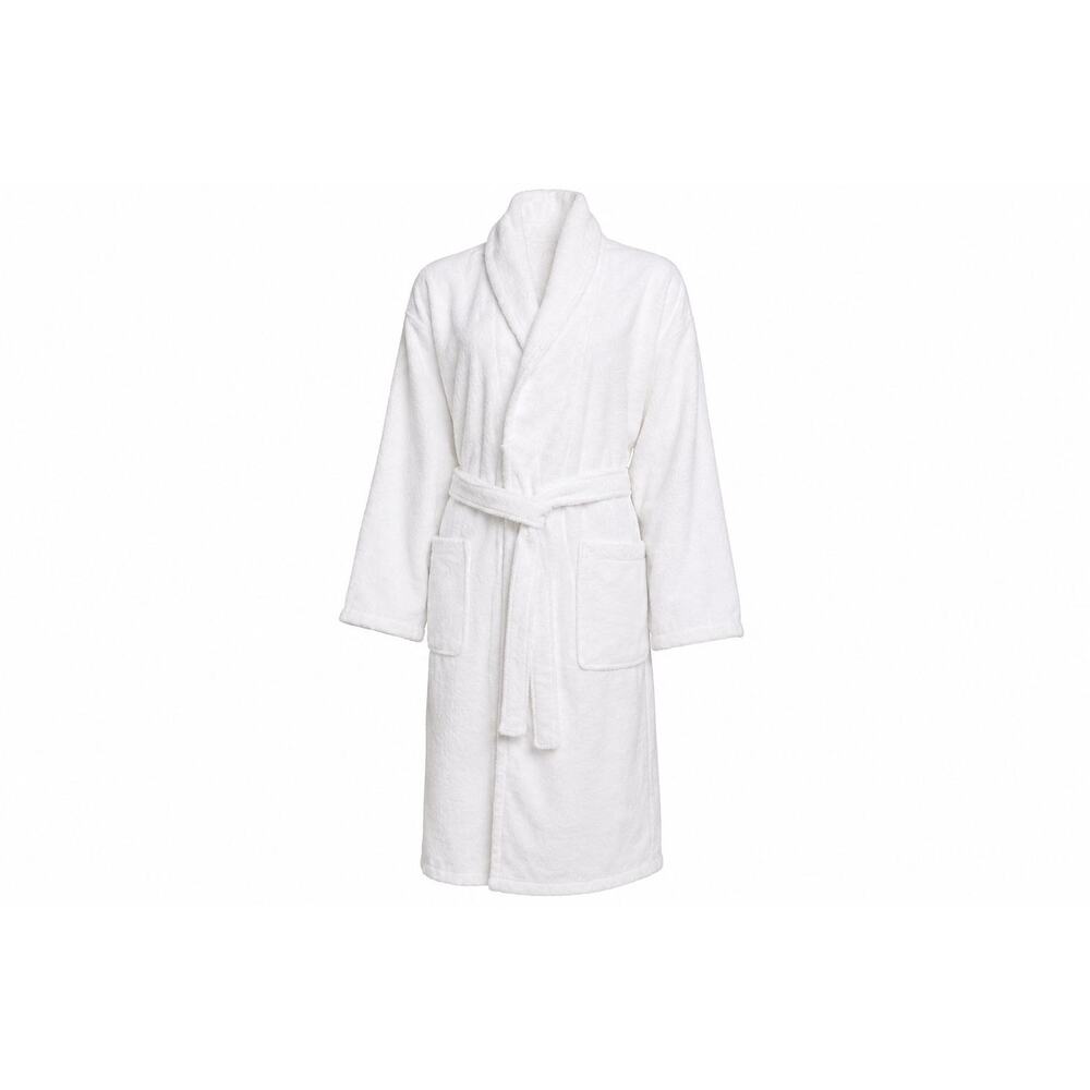 White Bathrobe 100% Cotton L-XL Turkish Towel Robe Soft Spa Hotel Quality Unisex - Picture 4 of 7